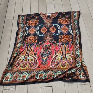 (20-24) Miss Lavish Multicolor Paisley Kaftan Summer Vacation Mrs. Roper 70s 80s